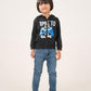 BOYS BLACK TERRY ZIPPER