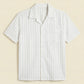 STRIPE TEXTURED CAMP COLLAR SHIRT
