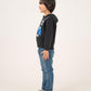 BOYS BLACK TERRY ZIPPER