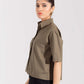CROPPED PATCH POCKET SHIRT