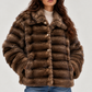 CLASSIC FAUX FUR JACKET - CHOCOLATE BROWN