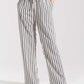 STRIPPED WIDE LEG TROUSERS