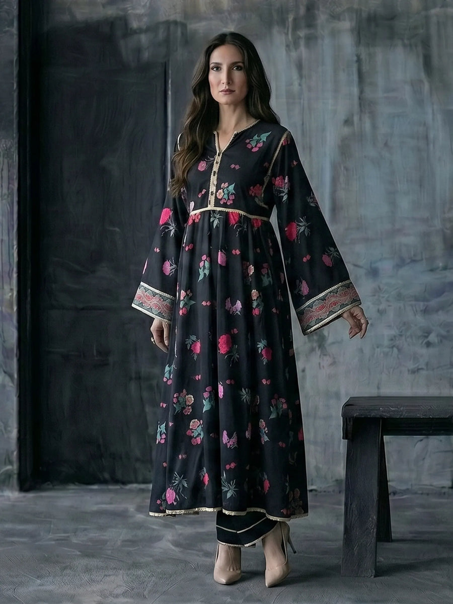 PRINTED SILK LAWN SHIRT