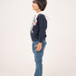 BOYS NAVY BLUE TERRY ZIPPER