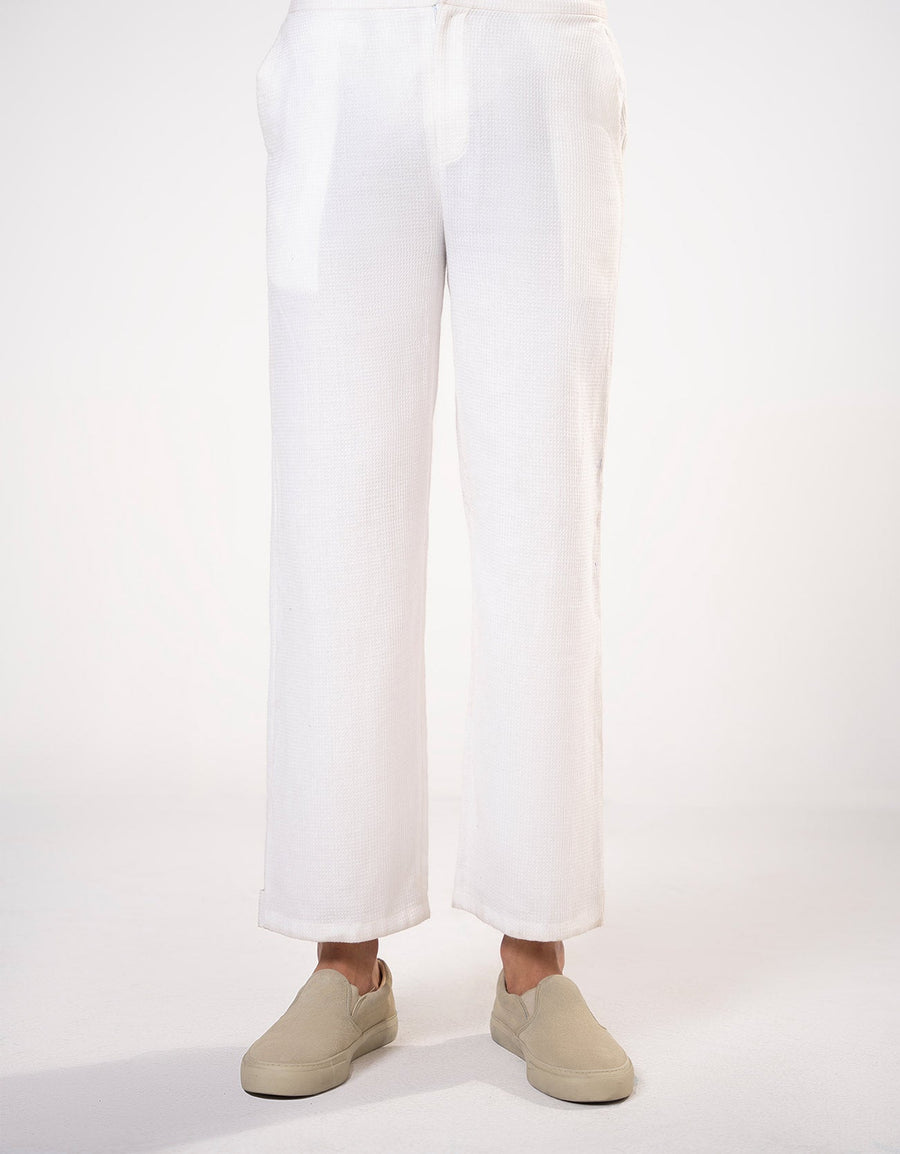 WAFFLE TEXTURED RELAXED PANTS