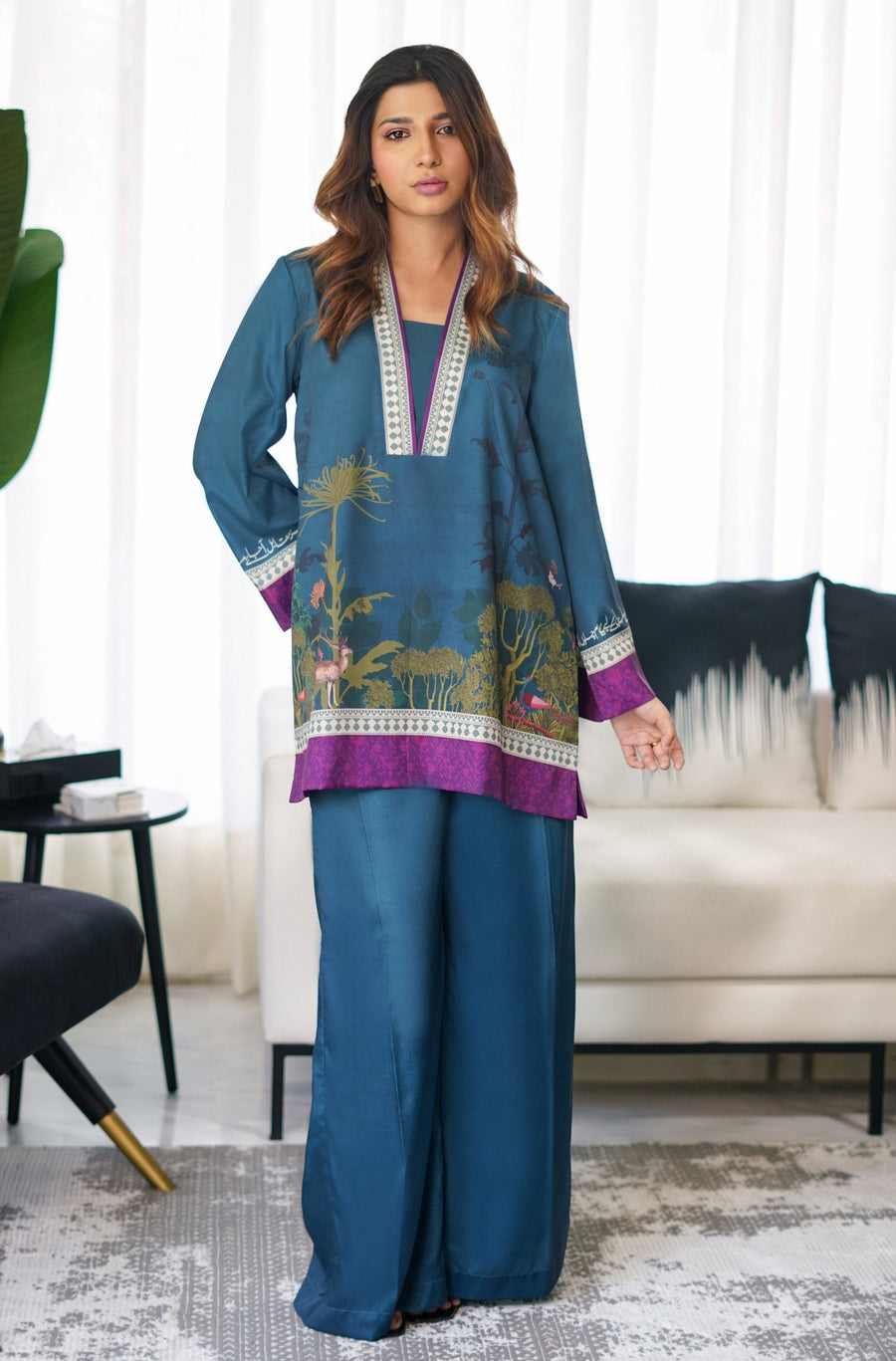 Khwahish Co-ord Set - Teal