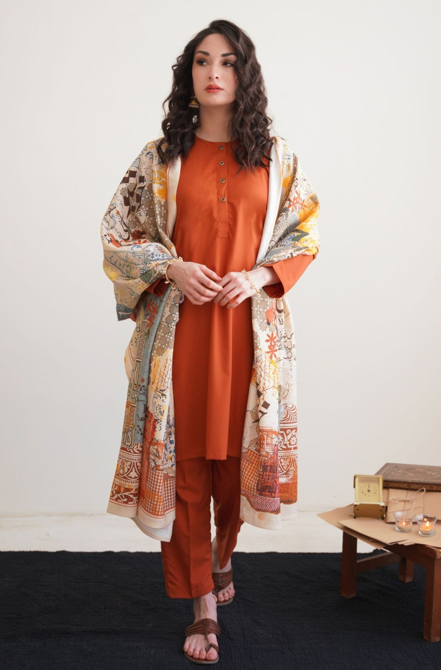Khat-Nama Odhni - Beige