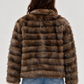 CLASSIC FAUX FUR JACKET - CHOCOLATE BROWN