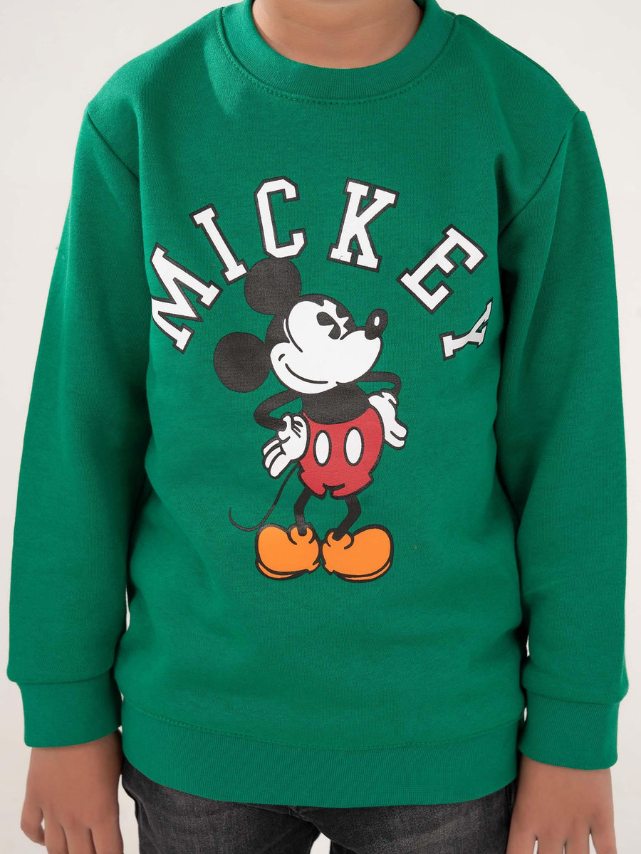 BOYS GREEN FLEECE SWEATSHIRT