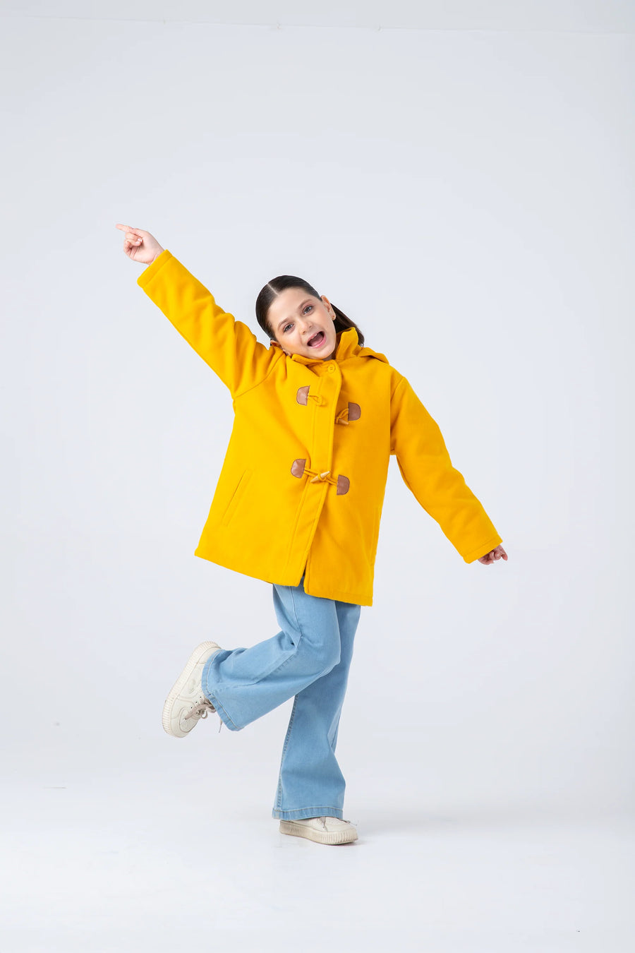 Girls Mustard Felt Coat