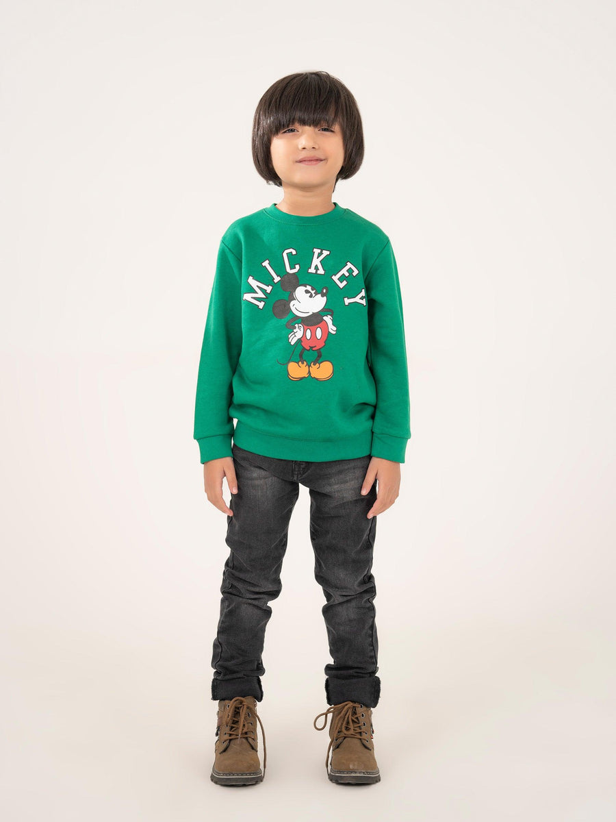 BOYS GREEN FLEECE SWEATSHIRT