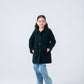 Girls Chic Black Felt Coat
