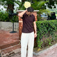 Dark Brown Riviera Knit Polo