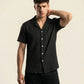 MESH TEXTURED CAMP SHIRT