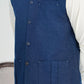 Bosky White Kurta Shalwar with Midnight Blue Textured Blended Waistcoat - Straight Cut - Men