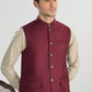 Burgundy Suiting Waistcoat - A-Line Cut - Men