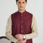 Burgundy Suiting Waistcoat - A-Line Cut - Men
