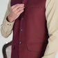 Burgundy Suiting Waistcoat - A-Line Cut - Men