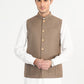 Sand Beige Suiting Waistcoat - Straight Cut - Men