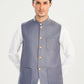 Bluish Grey Suiting Waistcoat - A Line Cut - Men
