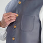 Bluish Grey Suiting Waistcoat - A Line Cut - Men