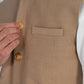 Off White Kurta Shalwar with Beige Khaddar Waistcoat - A-Line Cut - Men