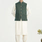 Army Green Textured Blended Waistcoat - A-Line Cut - Men