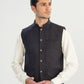 Bosky White Kurta Shalwar with Black Khaddar Waistcoat - A-Line Cut - Men