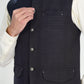 Bosky White Kurta Shalwar with Black Khaddar Waistcoat - A-Line Cut - Men