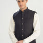 Bosky White Kurta Shalwar with Black Khaddar Waistcoat - A-Line Cut - Men