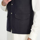 Bosky White Kurta Shalwar with Black Khaddar Waistcoat - A-Line Cut - Men
