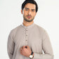 Dull Nude Kameez Shalwar with Blended Waistcoat - A-Line Cut - Men