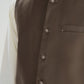 Bosky White Kurta Shalwar with Taupe Suiting Waistcoat - Straight Cut - Men