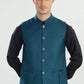 Teal Blue Suiting Waistcoat - Straight Cut - Men