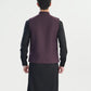 Dark Purple Textured Blended Waistcoat - Straigth Cut - Men