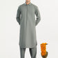 Sand Grey French Collar Kameez Shalwar - Men
