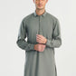 Sand Grey French Collar Kameez Shalwar - Men