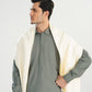 Sand Grey French Collar Kameez Shalwar - Men