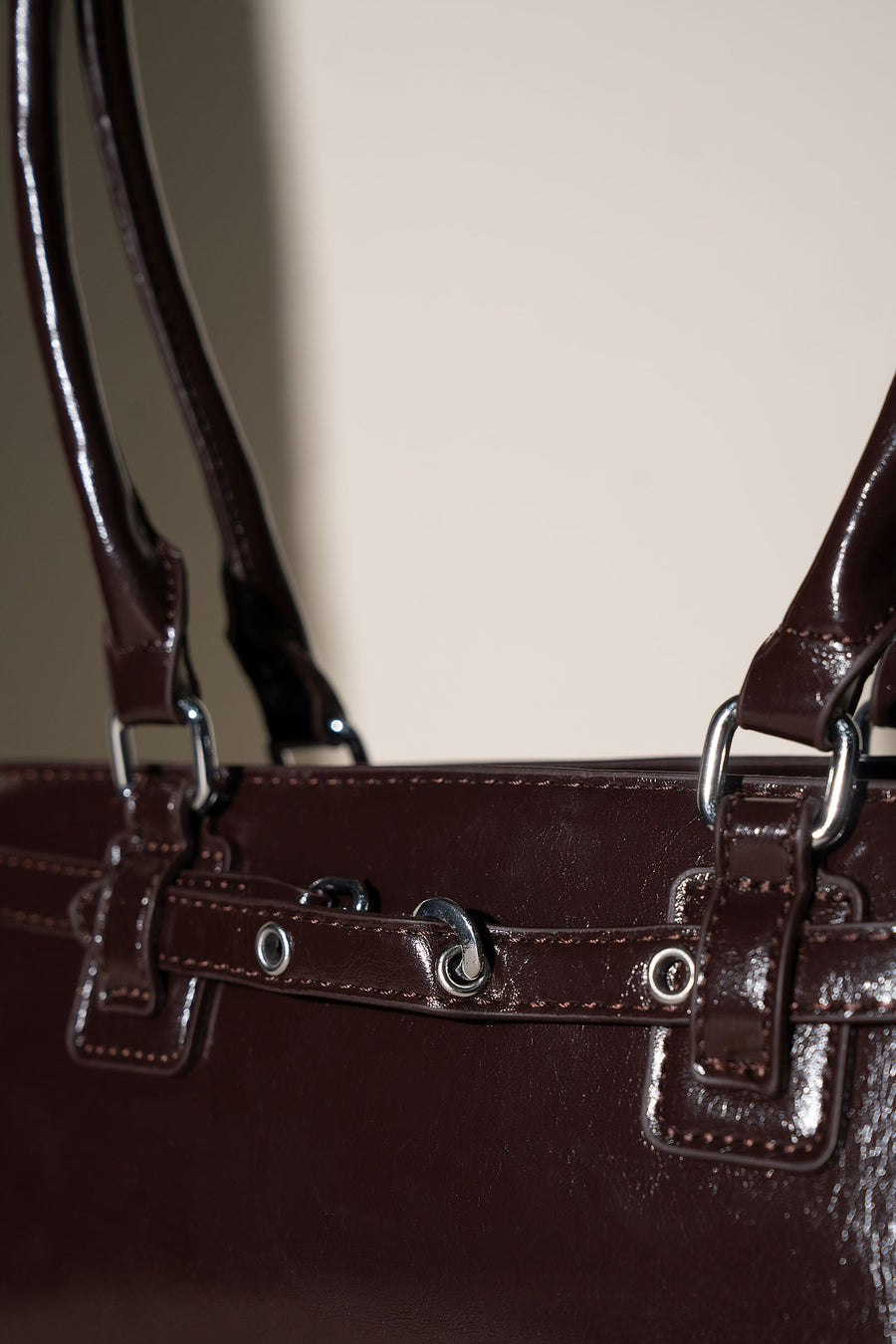 Belted Barrel Handbag