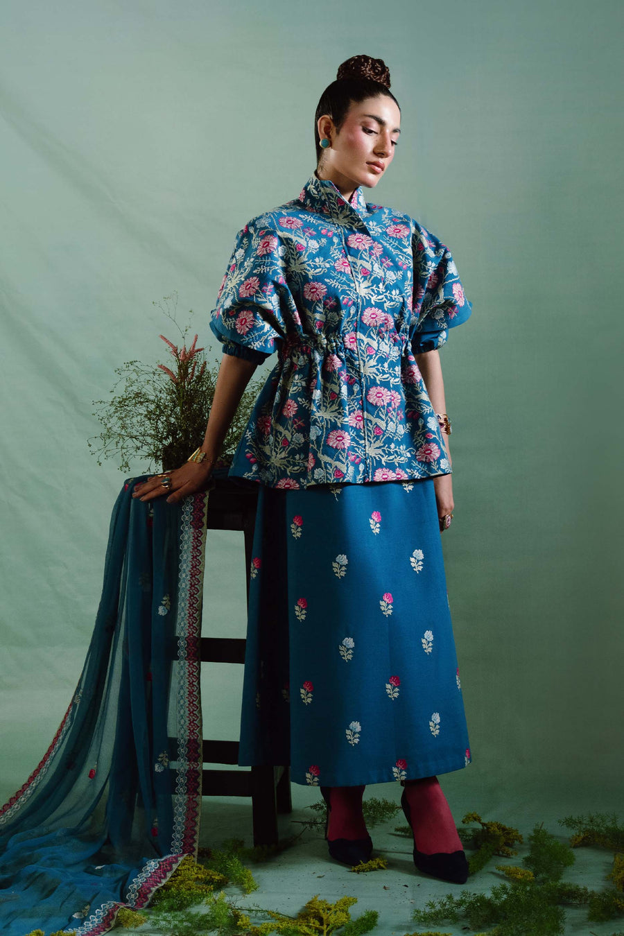 3 Piece - Embroidered Karandi Suit (Unstitched)
