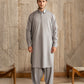 Ash Grey French Collar Kameez Shalwar - Men