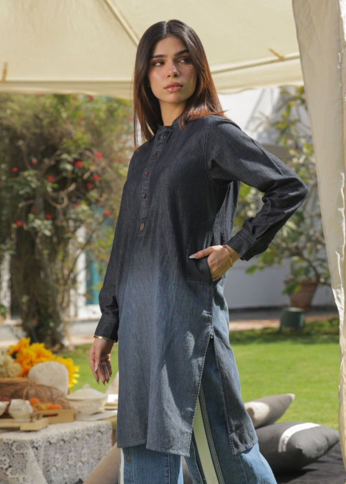 Balayage Charcoal Kurta Her