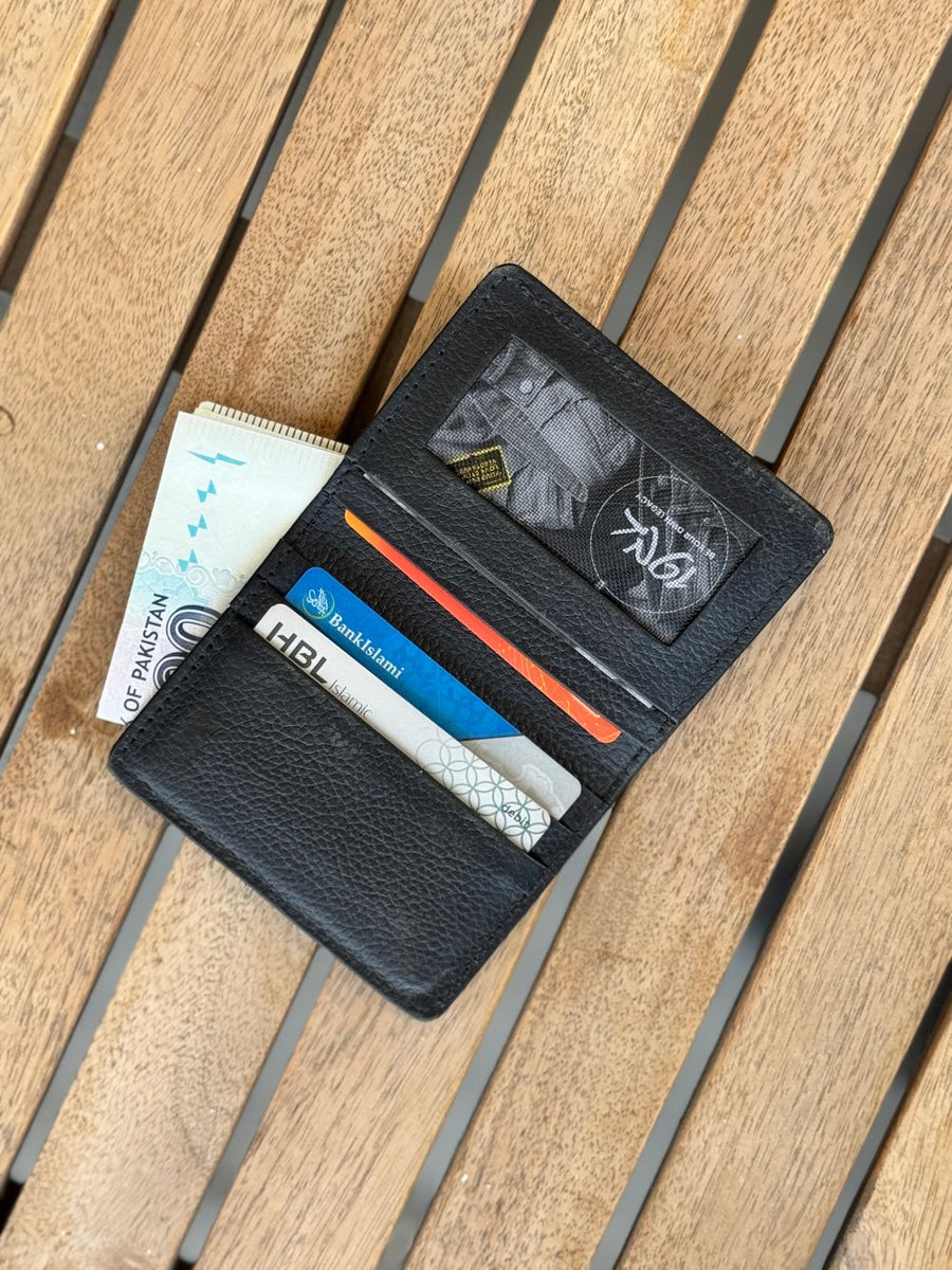 Black Compact Leather Wallet