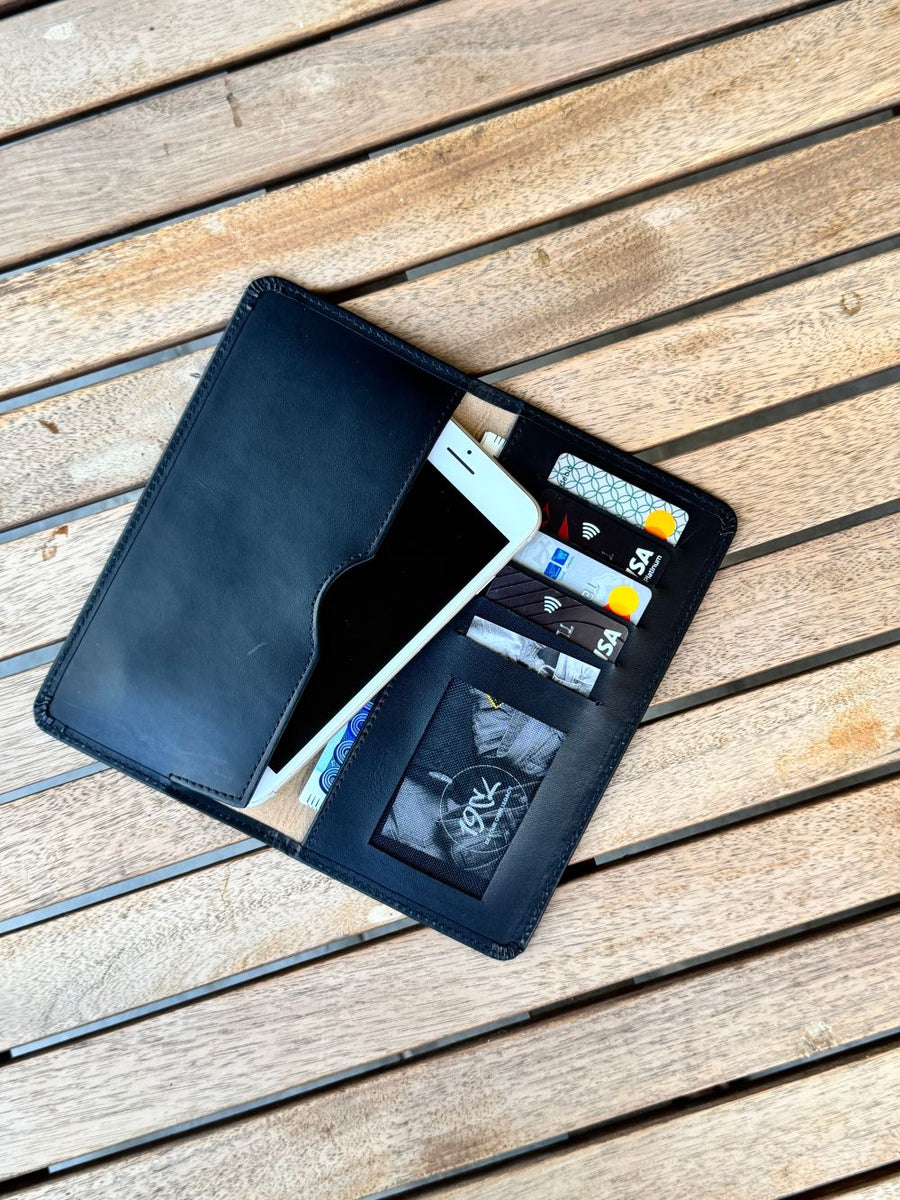 Black Long Leather Wallet