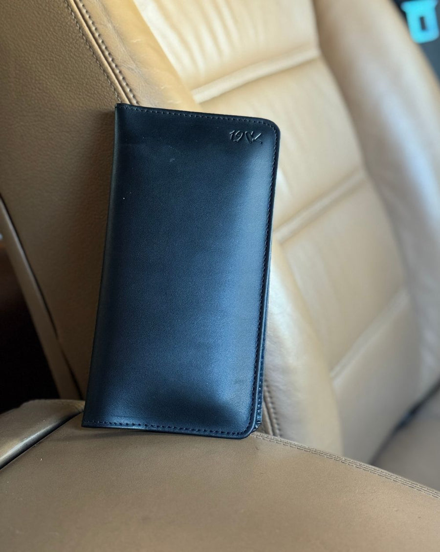 Black Long Leather Wallet