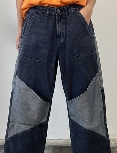 Black Patchline Jeans