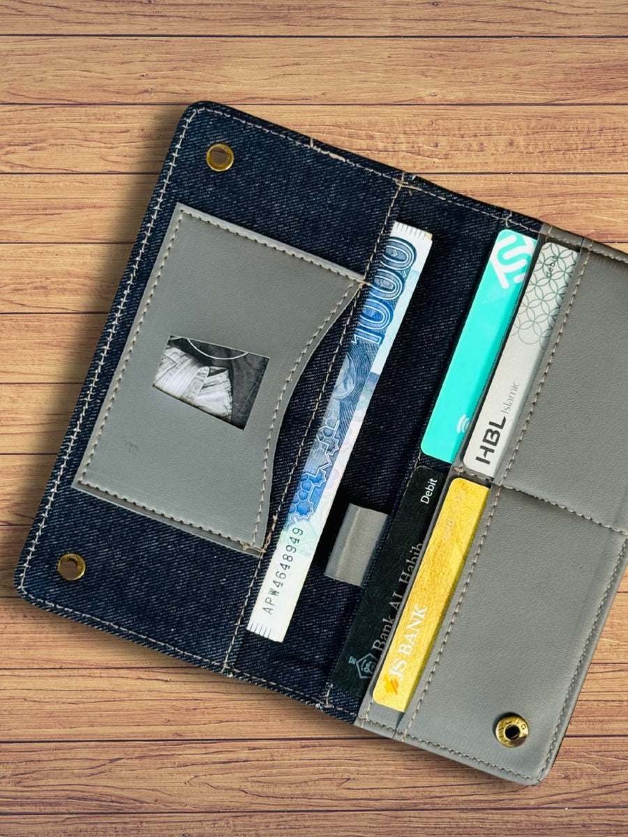 Blue Denim Long Cardholder