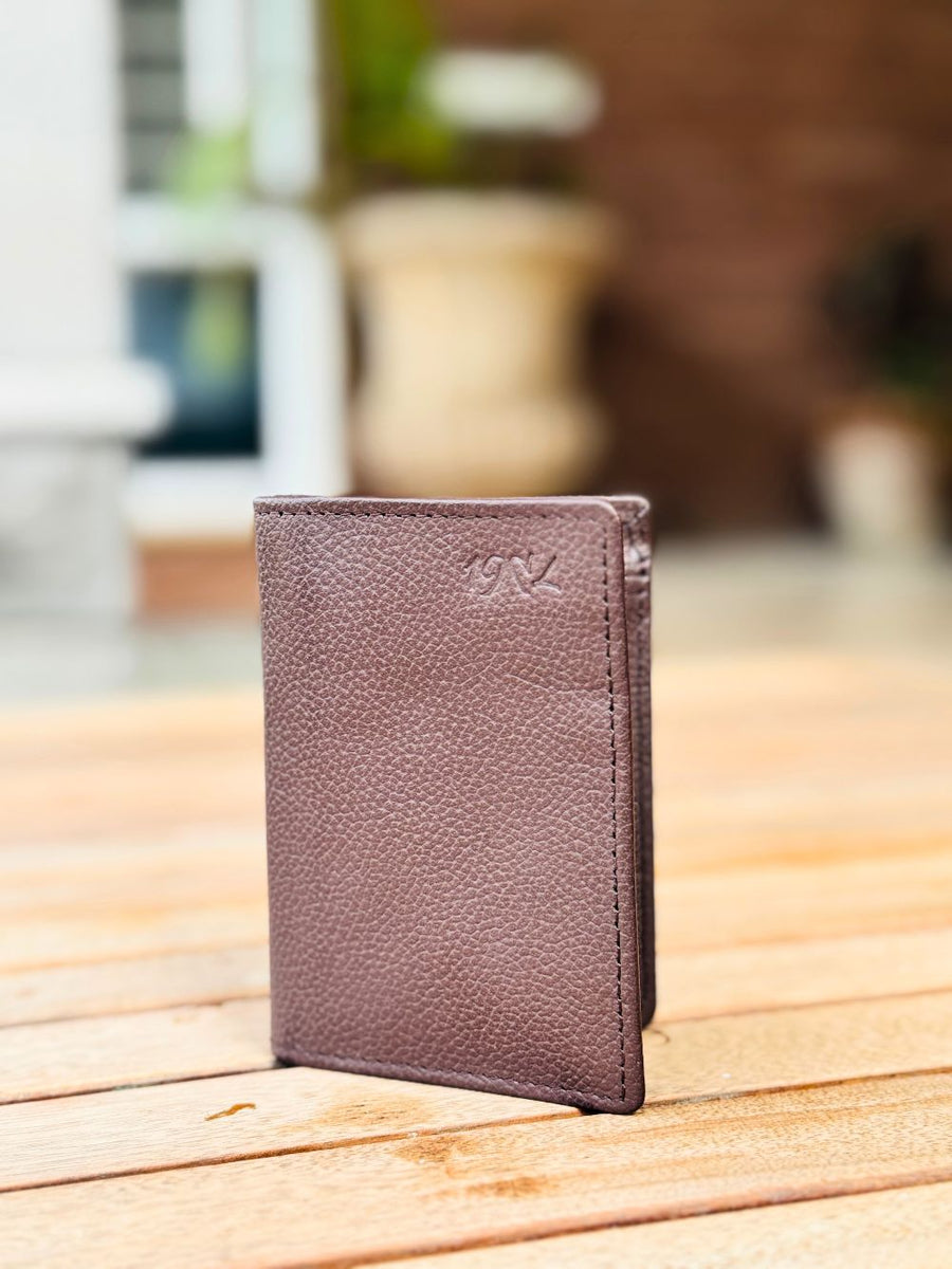 Brown Foldable Compact Leather Wallet