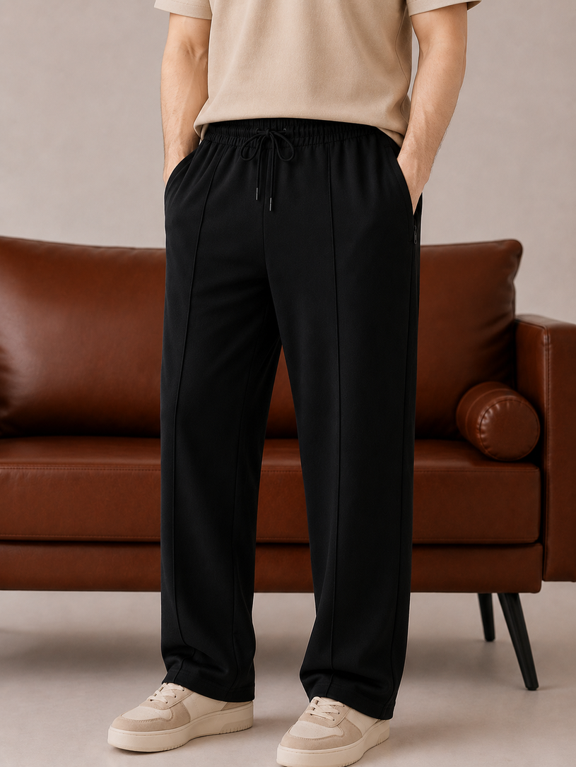 Black Straight Leg Trousers