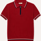 Crimson Riviera Knit Zip Knit Polo